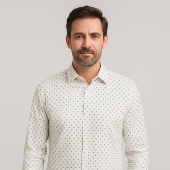 Banana Republic White Blue Long Sleeve Button Down Shirt Standard Fit Large - Picture 1 of 7